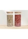Mash 2-Piece Kitchen Food Storage Round Glass Canister Jar With Airtight Bamboo Lid For Cereals, Pasta, Tea, Coffee, Snacks, And Spices - 1000 ML Transparent