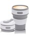 Cup, Collapsible Coffee Cup, Folding Cup, Food Grade Silicone Cup, Portable Cup, Reusable Cups, Foldable Cup with Lids for Outdoor Drinking, Leak Proof, BPA Free, Durability (Gray)