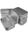 6 Pcs Metal Hinged Tin Box Container Mini Portable Small Storage Container Kit with Lid for Home Storage 3.7x2.3x0.8 Inch, Silver