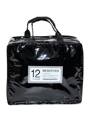 Bomocillio Lunch Bag, Waterproof Insulated Lunch Bag Women Men Kids Reusable Thermal Lunch Box Snack Picnic Bag Tote Mini Lunchbox Ice Bag for Shcool Swim Fishing Picnic Large, Black