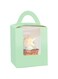 qiqee Light Green Cupcake Boxes Individual Cupcake Holders Disposable 50pcs Single Cupcake Boxes with Window 3.7" 3.7"*4.5" Cupcake Containers