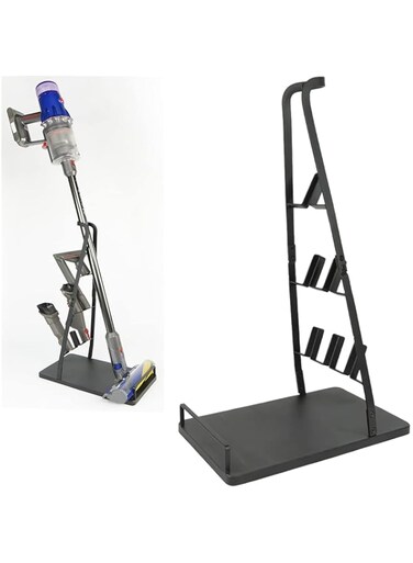 Premify Vacuum Cleaner Floor Docking Station/Stand/Holder   No-Drill Metal Storage Rack With Attachments Organizer, Compatible With Dyson (V15 V11 V10 V8 V7 V6) &amp; Similar Cordless Stick Cleaners