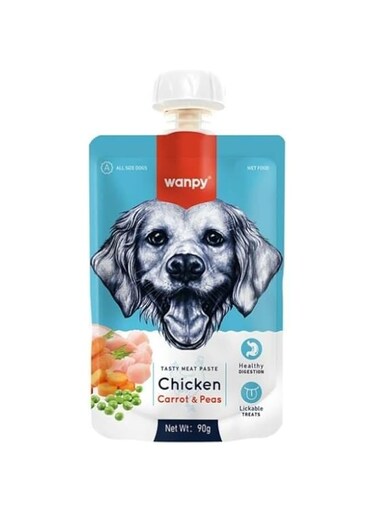 Wanpy Tasty Meat Paste Chcken+Carrot &amp; Pea Dog Treats 90g