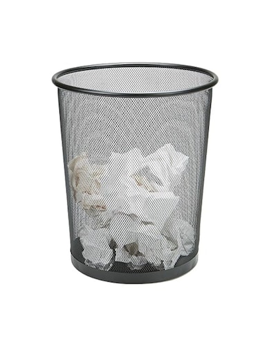 Round Recycling Open Top Mesh Trash Can Waste Basket Without Lid For Home Office College Kitchen And Bathroom Commercial Trash Can Fits Under Desk 34X29X24 CM Black