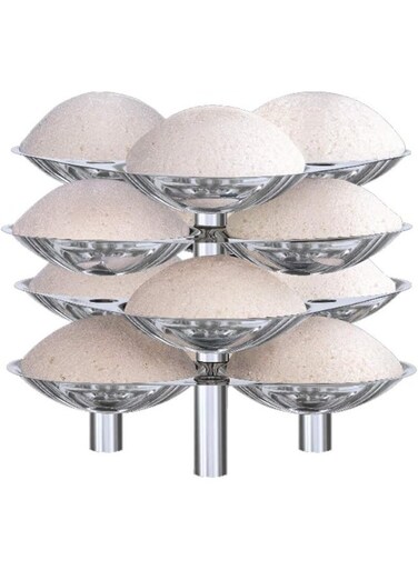 Aluminium Idli Stand to cook 12 Idlis, recommended for 16 models of hawkins pressure cookers (ID12L), Silver