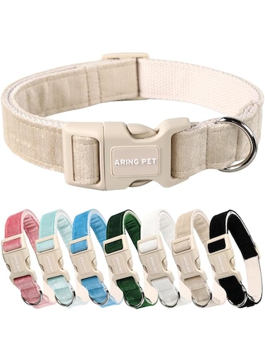 ARING PET Cotton Dog Collar-Soft Dog Collar for Small Dogs, Lightweight Comfortable Pet Collars with Quick Release Buckle for Small Medium Large Dog