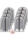 homeminda Suit Garment Bags 8packs 40in Clear Hanging Lightweight Breathable Dust Cover with Balls and Study Full Zipper for Storage Clothes and Travel