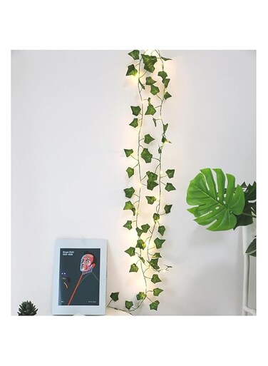 Sorandy Artificial Ivy String Lights, 1 Pack Green Leaf Garland Wreath LED Lights, Fake Vine Hanging Plants Fairy Night Lights for Home Wedding Lamp Party Festival Home Decoration (10m 100LED)