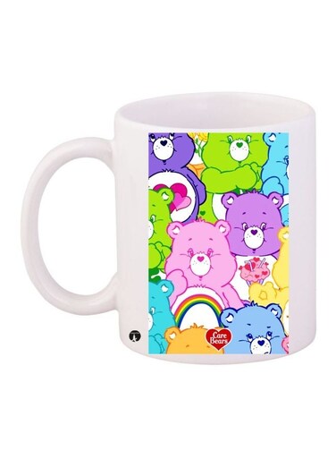 Bears Printed Coffee Mug White/Green/Purple 11ounce
