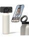 Bottle + Free Magnetic Booster Ring,Stainless Steel Hydration Bottle w/ Integrated MagSafe Phone Mount, 12Hrs Hot/24Hrs Cold, BPA-Free, Works w/ iOS- Stainless 800ML(CREAM).
