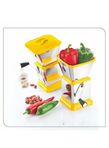 Vegetable Steel Chopper Yellow/White 10.5x10.5x22.5cm
