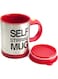 Self Auto Mixing Cup Stainless Steel Lazy Self Stirring Mug for Coffee tea Soup Red 400ml