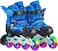 Blue Rollerblades Boys Teens Skating Shoes With Rainbow LED Wheels Inline Skates with Size 26 - 32 EU Adjustable Wings For Boys