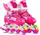 Pink Rollerblades Girls Teens Skating Shoes With Rainbow LED Wheels Inline Skates with Size 26 - 32 EU Adjustable Wings For Girls