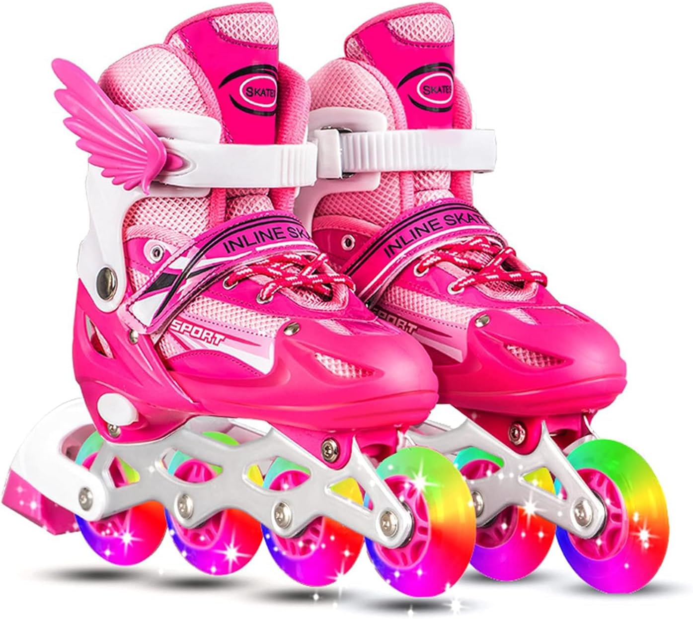 Buy Pink Rollerblades Girls Teens Skating Shoes With Rainbow LED