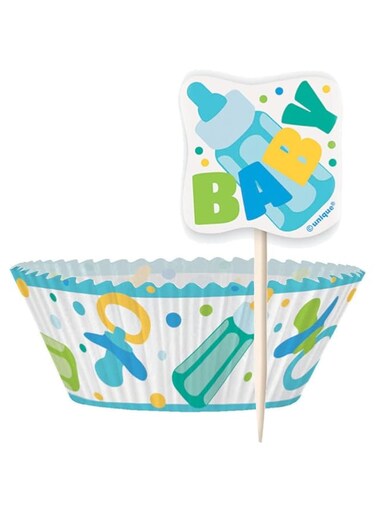 unique party 52008 Baby Shower Cupcake Kit, Blue
