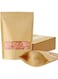 Azonee 50 Pcs Kraft Paper Bags with Window, Stand Up Pouches Bags, Zip Lock Food Storage Bags for Packaging Products, Reusable, Sealable (17 * 24cm)