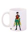 Robin Superhero Printed Coffee Mug White/Green/Yellow 11ounce