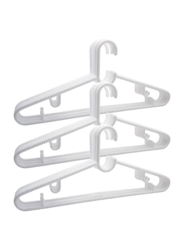 Plastic Hanger 20 Pcs Set, Non-Slip Clothes Hangers for Wardrobe, Closet Storage &amp; Space-Saving Organization(White)