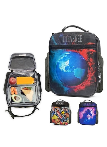 Juniors Kids Insulated Leakproof Lunch Bag with Adjustable Shoulder Strap Space Boys