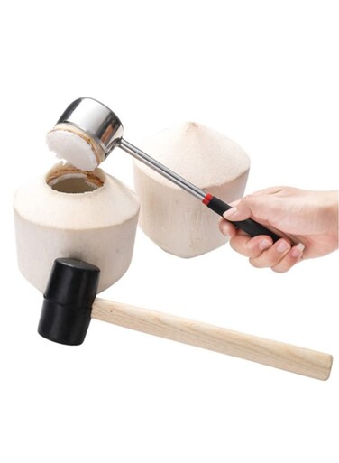 steel coconut shell opener 2 pieces