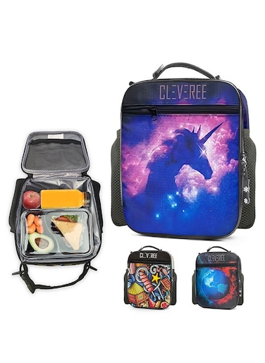 Juniors Kids Insulated Leakproof Lunch Bag with Adjustable Shoulder Strap Space Unicorn