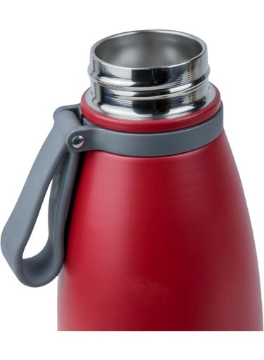 Elsa 1103Ml Stainless Steel Vacuum Bottle - Double Wall Insulation For Hot And Cold Beverages - Comfortable To Hold - Easy To Carry - Indoor And Outdoor Use - Red