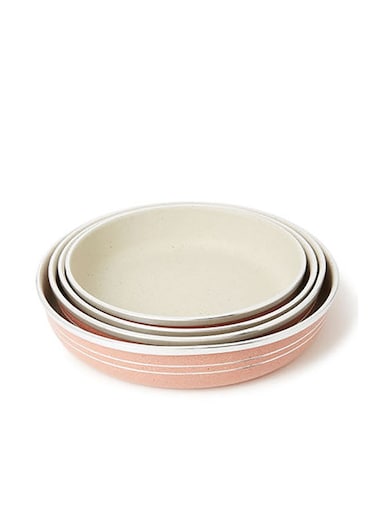 4-Piece Non-Stick Granite Bakeware Pan Brown Small 24, Medium 26, Large 28, Big 30cm