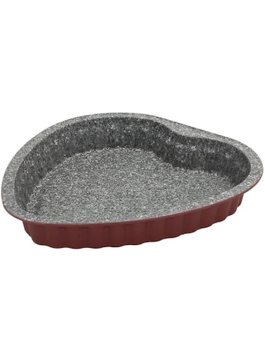 Tognana Porcellane W444456Ggbo Mould (Mold For Cakes, Heart, Fluted Surface, Grey, Red, Carbon Steel, Italy)