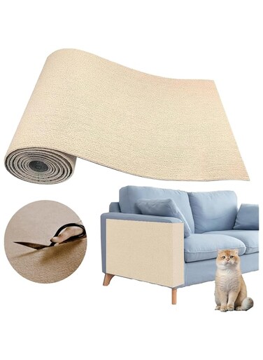 Cat Scratch Pads Mat Carpet Protector,Easy-Cut Pets Scratch Carpet, DIY Floor Mat Prevent Carpets from Scratching or Wearing,Cat Scratcher Climbing Cat Scratcher for Furniture (40 * 100cm, Kaki)