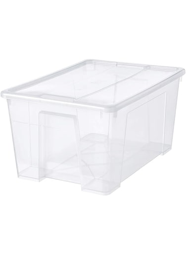Samla Storage Box With Lid, Transparent, 57X39X28 cm/45 L