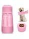 COMTENS Dog Water Bottle with Food Container - Foldable Portable Puppy Travel Water Dispenser, Leak Proof Dog Water Bowl Summer Accessories for Pet Outdoor Walking Hiking (Pink)