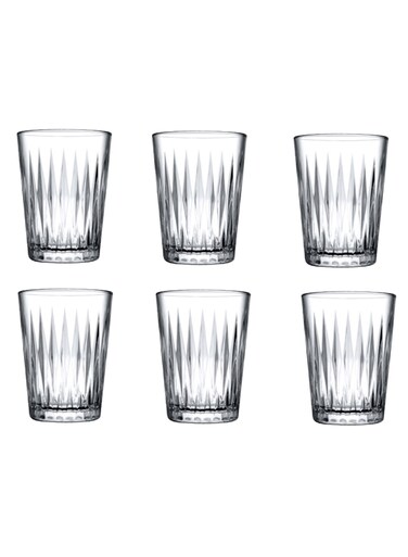 6 Pieces Luzia Water Tumbler, 250 Ml, 104 Mm Height, 77.5 Mm Diameter Clear