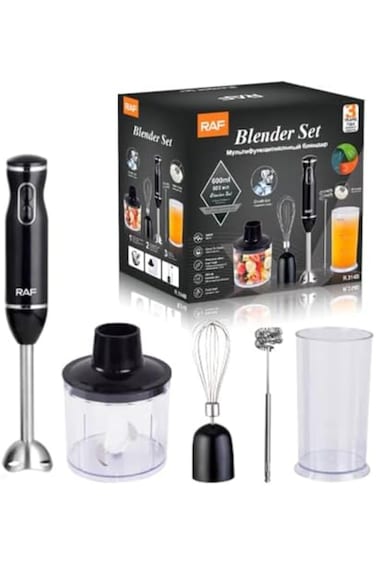 RAF 5-in-1 Hand Blender Set &ndash; 400W Stainless Steel Chopper, Mixer, Smoothie &amp; Milk Frother