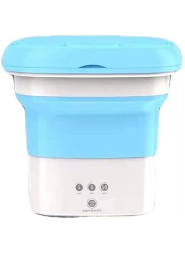 8L Mini Folding Washing Machine with 3 Modes Deep Cleaning Half Automatic Washt, Washing Machine with Soft Spin Dry for Socks, Baby Clothes, Delicate Items