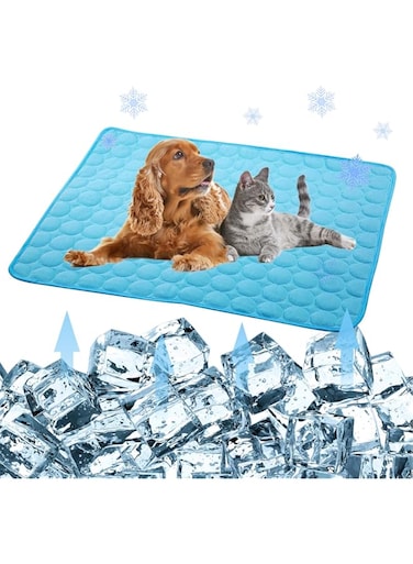 Oasisgalore Pet Cooling Mat for Dogs Cats-Ice Silk Dog Cooling Mats, Summer Dog Cooling Pads, Dog Crate Mat Cat Cooling Mat, Portable &amp; Washable Pet Cooling Blanket for Kennel/Sofa/Bed/Floor/Car Seats