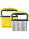 Nax Caki 2 Pcs Crinkle Cutter Knife, Potatoes Crinkle Fry Cut and Vegetable Cutter for Veggies, Stainless Steel Carrot Slicer Yellow