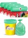 Premium OXO Biodegradable Garbage Bag with Tie, 60 Bags, 60x81cm, Green, Heavy Duty Leak Proof Lavender Scented Trash Bags for Home and Office Use