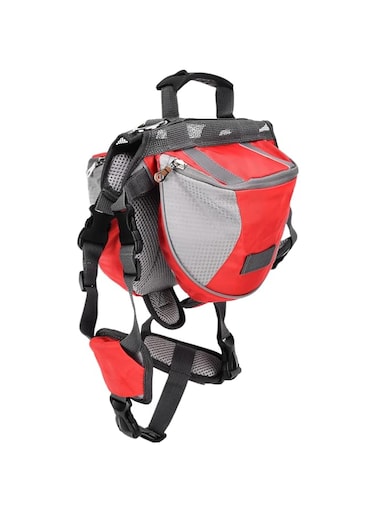 gostcai Dog Saddle Bag, Waterproof Sandwich Mesh Dog Saddle Bag Backpack for Large Dogs for Medium Dogs for Small Dogs(red, S)