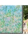 3D Stained Glass Privacy Window Film, Rainbow Green Leaves Glass Door Film, Static Cling Window Cling Covering Tint Anti UV Heat Control for Home and Office,17.5 inches by 78.7 inches