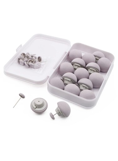 Duvet Clips With Storage Box , Non-Slip Duvet Clips and Comforter Fasteners, Soft Fabric Double-Sided Pins for Securing Duvet Covers, Skin-Friendly Invisible Grippers For Quilts and Cushion Covers , Grey