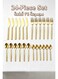 Gold Stainless Steel Flatware Set, 410 Stainless Steel Cutlery with Stone Texture Handle, Includes Knives, Forks, Spoons, Dishwasher Safe for Home, Restaurant, Party