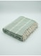 130 x 160 cm Premium Cotton Throw Blanket in Sage Green with Tassels Cozy Boho Decorative Couch Cover and Bed Runner