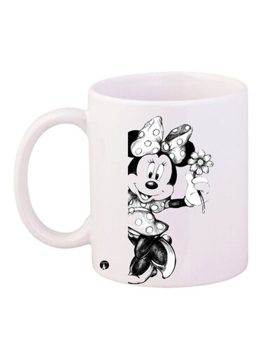 Minnie Mouse Cartoon Printed Coffee Mug White/Black/Grey