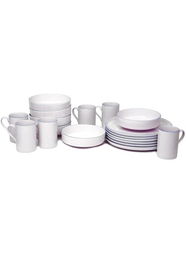 Blackstone Manhattan 18-Piece Dinner Set - Elegant Tableware with 6 Dinner Plates, 6 Bowls, and 6 Mugs (400ml)