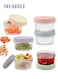 6PCS Glass Condiment Container Set, Baby Food Storage Containers with Airtight Lids, Salad Dressing Container and Sauce Containers for Kids, School, Office, Picnic and Daily Home Use&iuml;&frac14;&circ;Multicolor&iuml;&frac14;&permil;