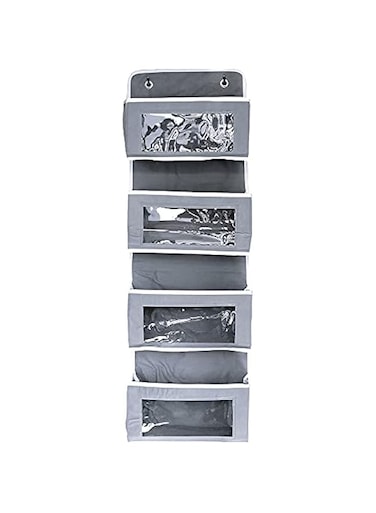 SKEIDO Hanging Organizer Bag Non-Woven Fabric Door Wall Hanging Storage Bag in Living Room Bedroom Kitchen for Toy Cosmetic Kitchenware (Gray)