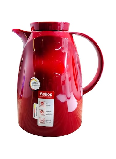 Helios BEST Flask 1.0L, Red (8710-325) - 24hrs Hot/Cold Retention - Easy Cleaning - Suitable for Tea &amp; Coffee