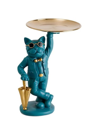 Tazweeq Key Storage Tray,French Bulldog Key Tray, Porch Key Storage Tray, Room Decoration, Shelf, Home,Green