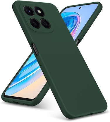 Muzz Case For Honor X8b Liquid Silicon Case, Soft Microfiber Lining Cushion Slim Shell Shockproof Protective Soft Gel Rubber Matte Finish Cover Camera Protection Case for Honor X8b (Green)